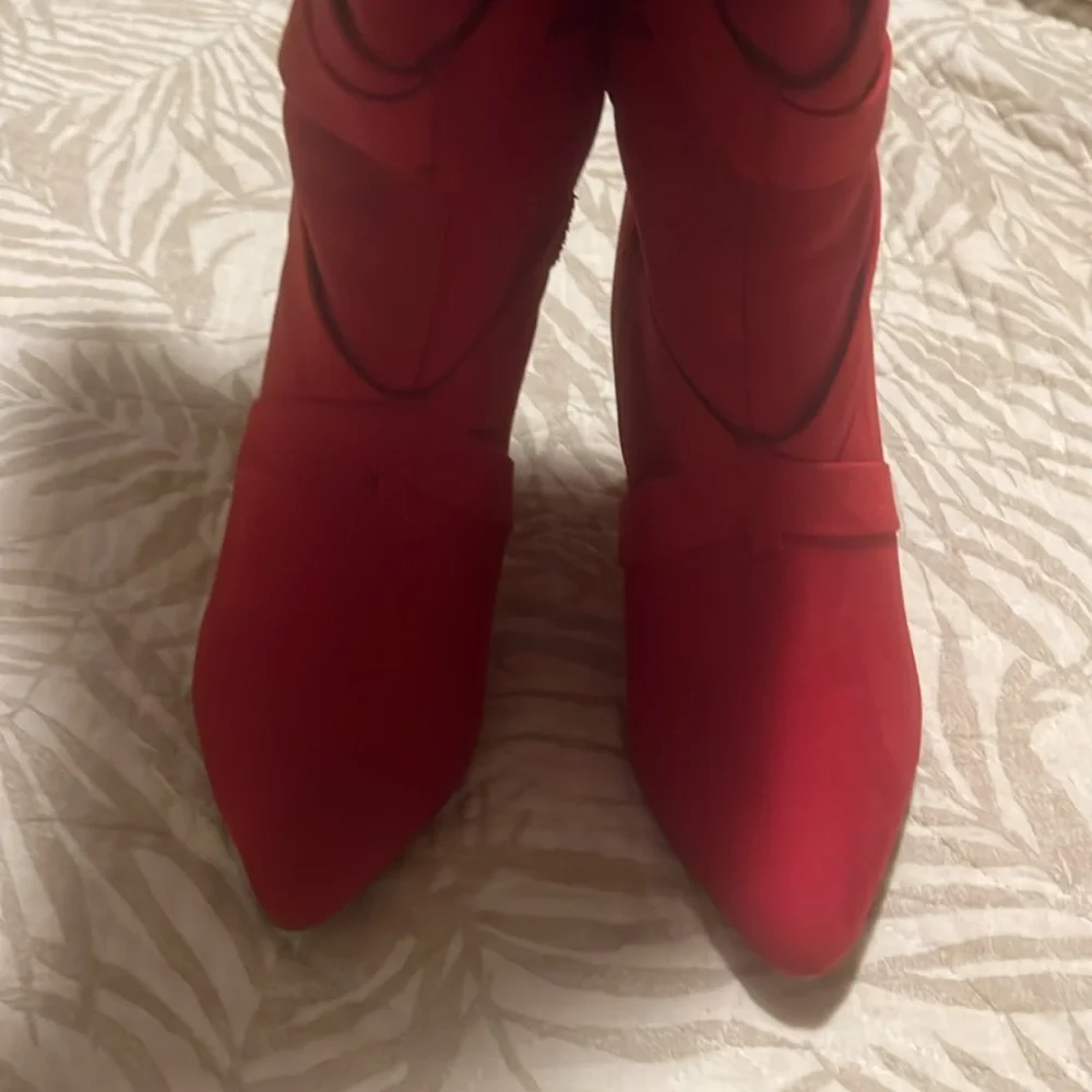 Red thigh High Women's Boots - Picture 4 of 5